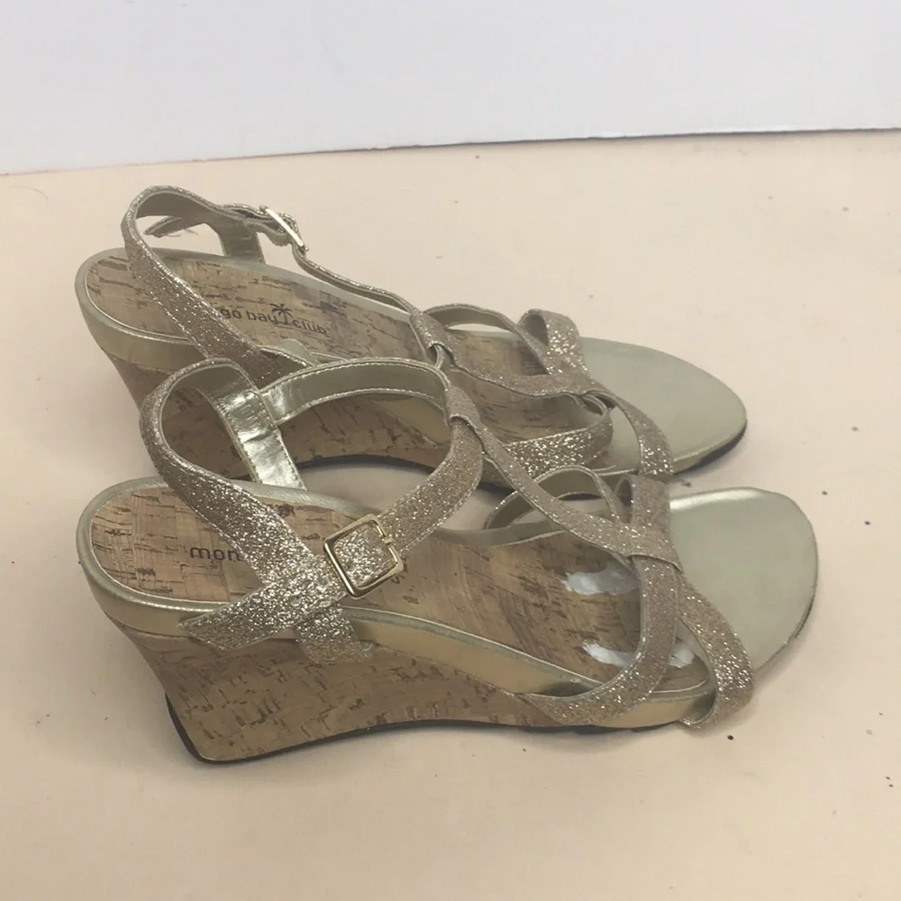 Montego  bay club sparks gold cork wedge sandals